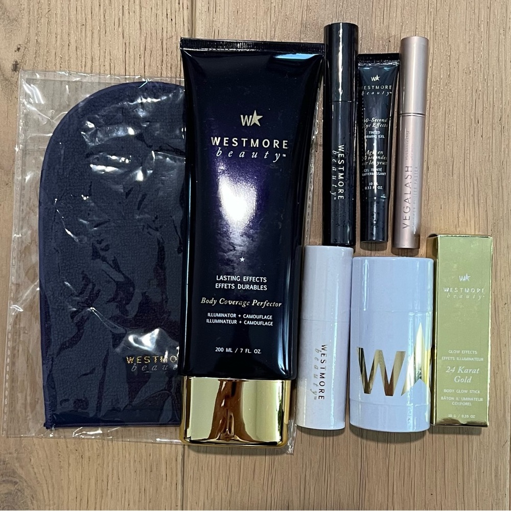 UNOPENED Westmore Beauty Products including Natural Radiance self tanner & mitt